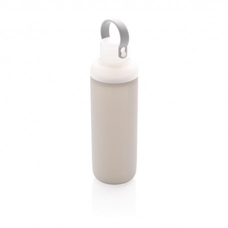 Glass water bottle with silicon sleeve