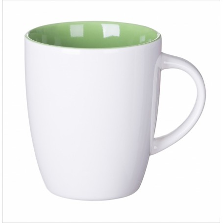 Keramikinis puodelis su spalvotu vidumi ir logotipu "SPEC"