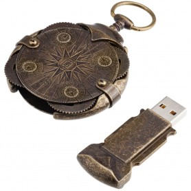 Apvalus užrakto kompasas, su USB atmintuku „ANTQUE“