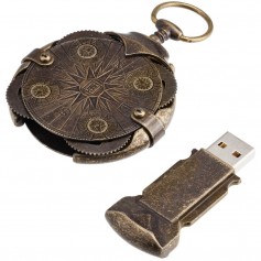 Apvalus užrakto kompasas, su USB atmintuku „ANTQUE“