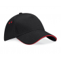 Reklaminės 5P beisbolo kepurėlės su spalvos dėtalėmis "SANDWICH PEAK"