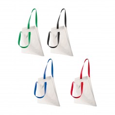 Reklamininiai neaustiniai maišeliai su spalvotomis rankenomis "NON"