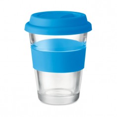 Reklaminiai stikliniai puodeliai su silikoniniu dangteliu "SILLY"