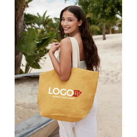 Paplūdimio krepšys iš džuto dekoruotas Jūsų logotipu BEACH BAG